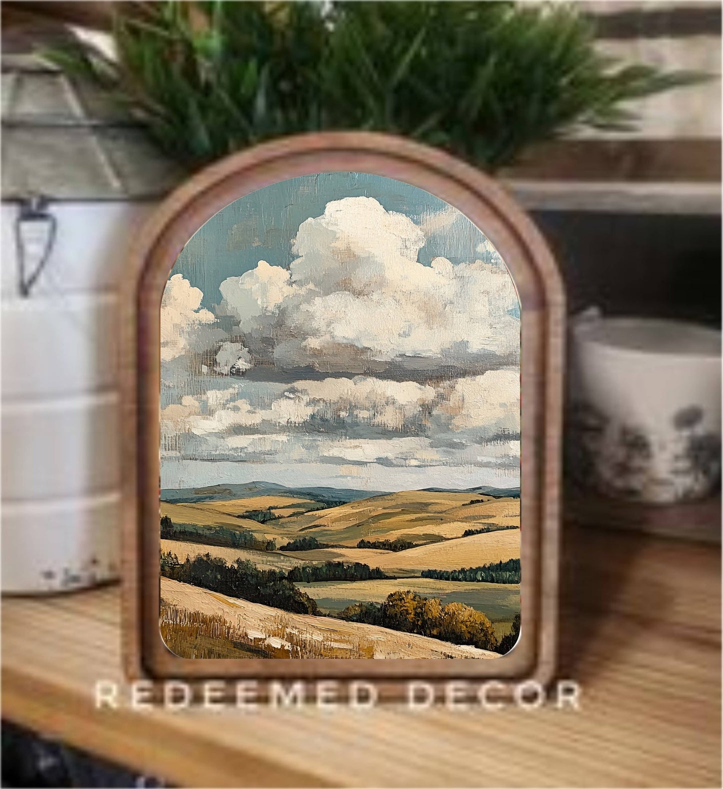 Arch Top Golden Hills Framed Art