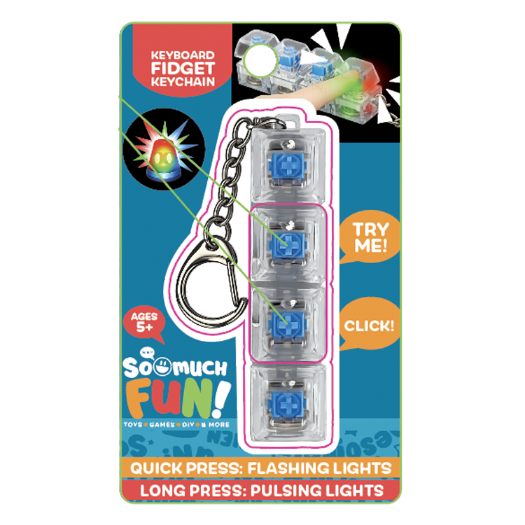 So Much Fun! Keyboard Fidget LED Keychain - 6/Display