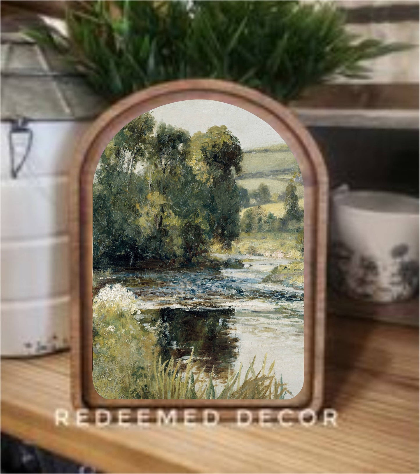 Arch Top Green River Framed Art