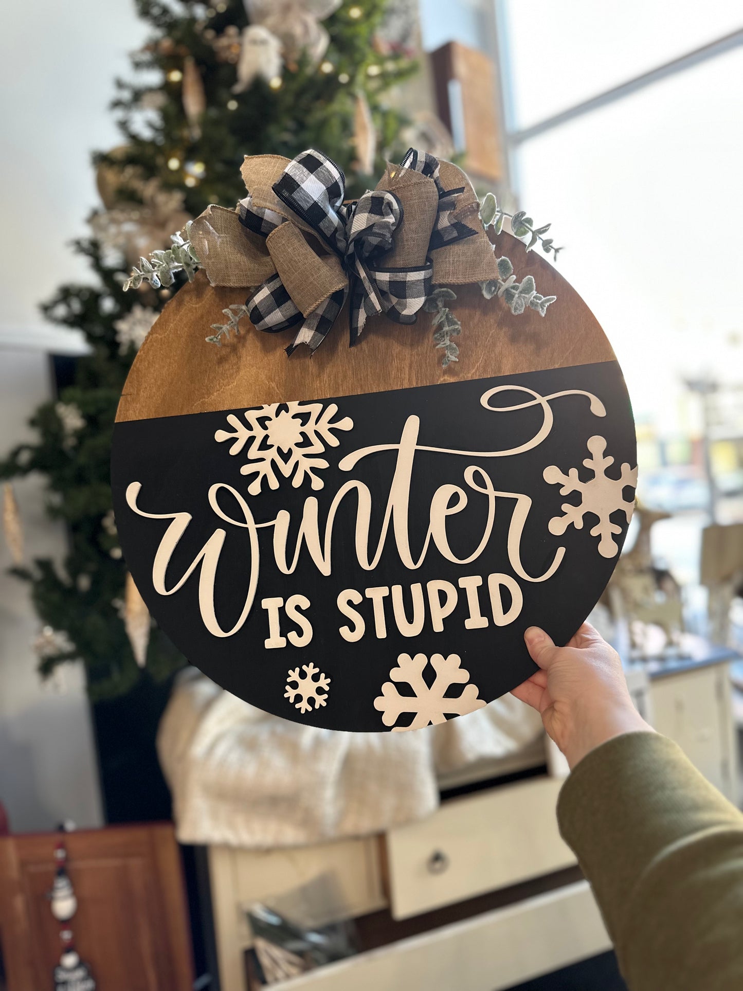 Winter is Stupid Door hanger