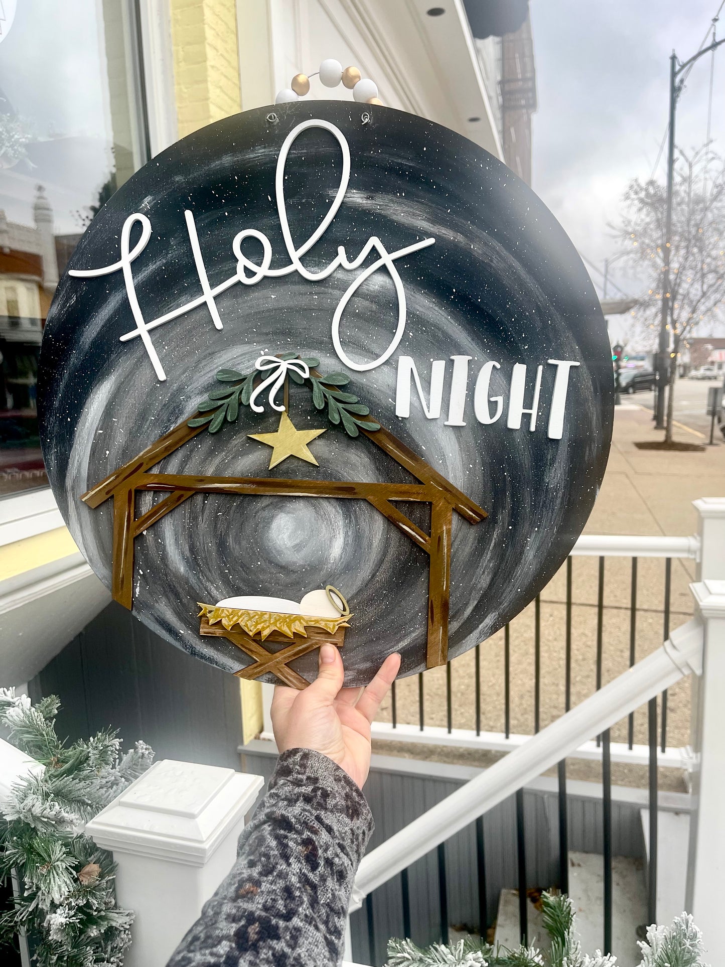 Holy Night Door Hanger