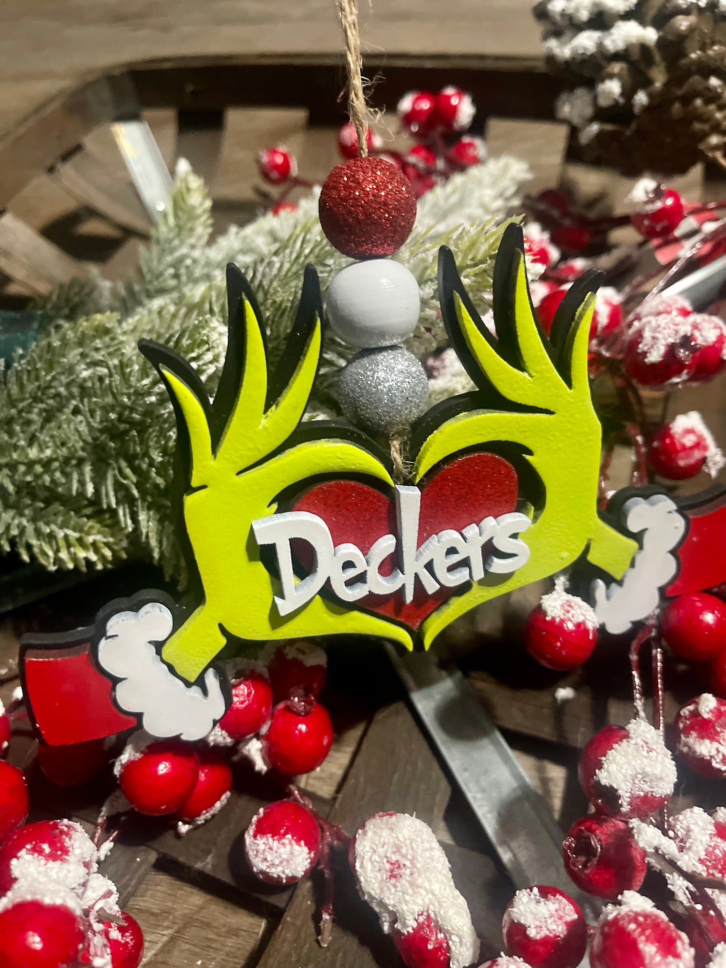 Grinch Heart Ornaments