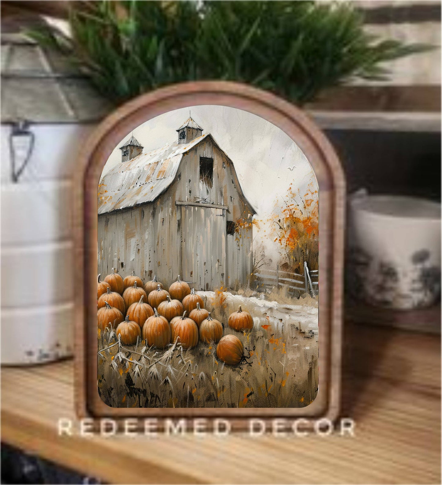 Arch Top Harvest Barn Framed Art