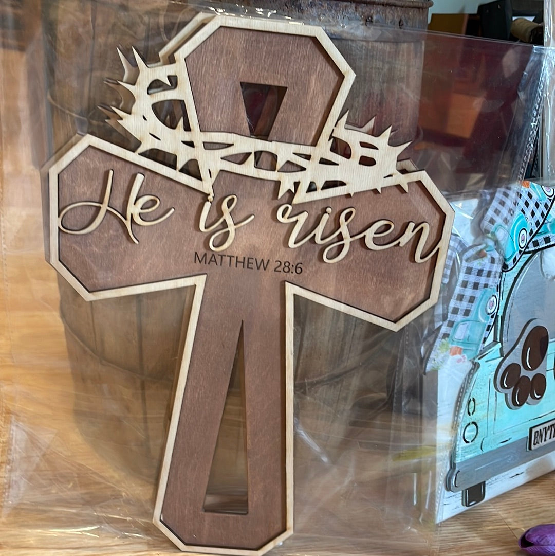 He is Risen Actual Cross- 19”