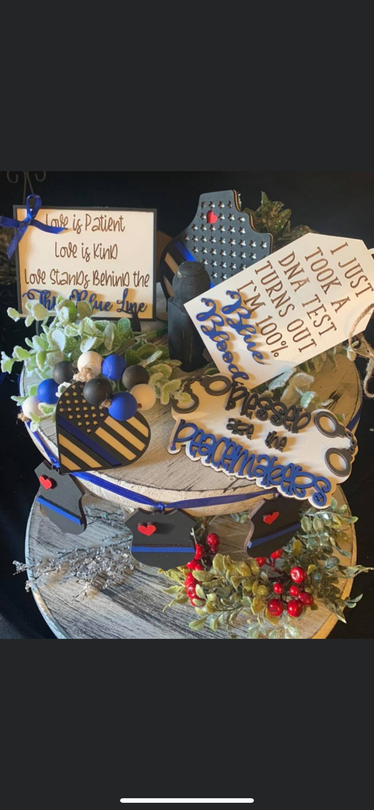 Back The Blue Tier Tray finished