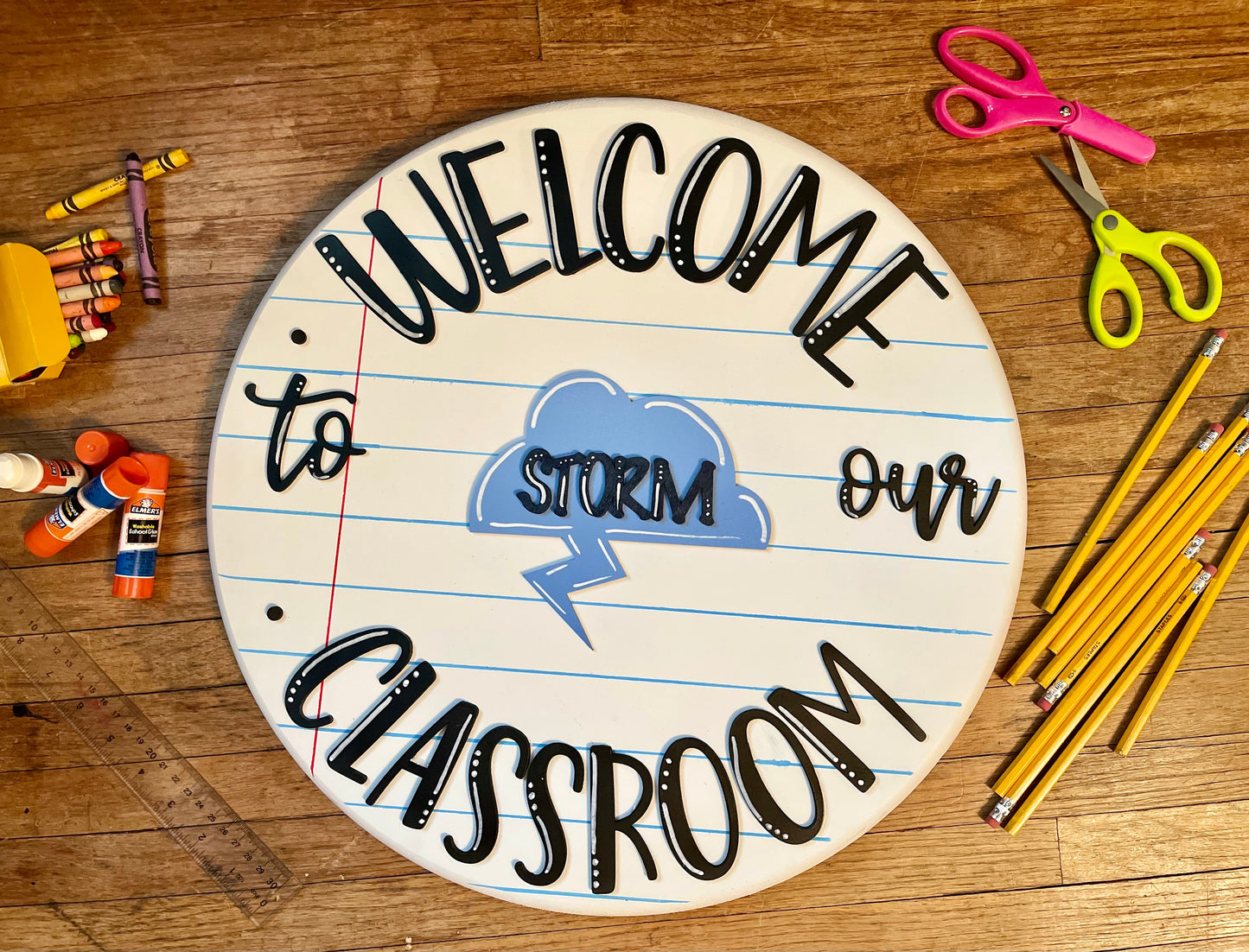 Teacher classroom round door hanger