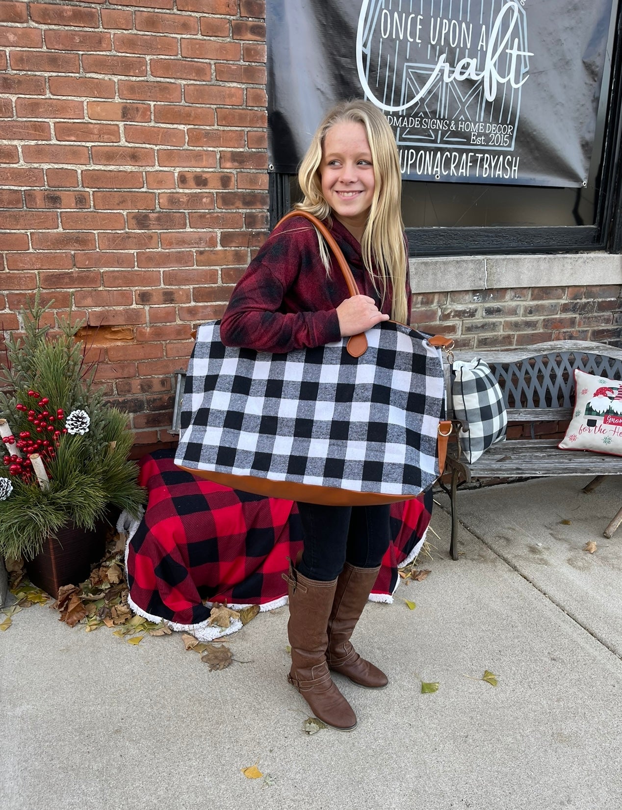 Buffalo Plaid Weekender Bag