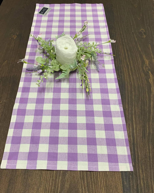 Purple Check Runner 14x36in