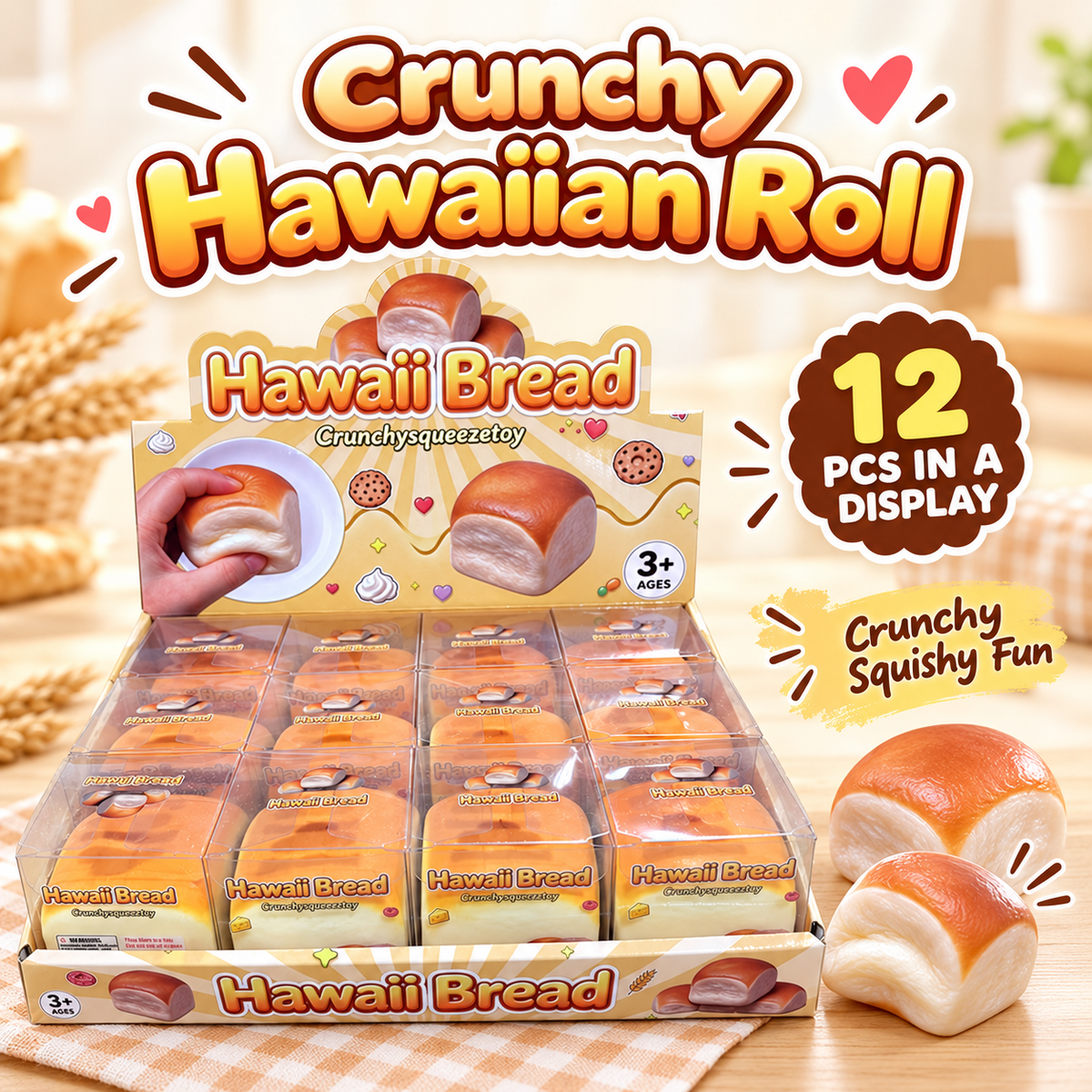 Crunchy Hawaiian Roll Squishy — Hawaii Bread ASMR Crunch