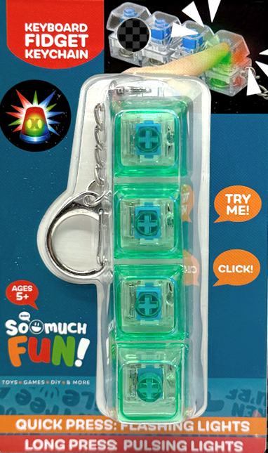 So Much Fun! Keyboard Fidget LED Keychain - 6/Display