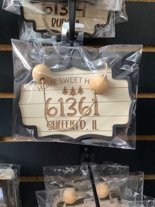 Home Sweet Home Zip code- Ornament