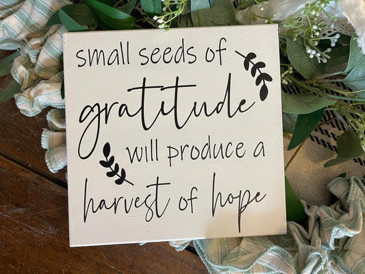 Small seeds of gratitude