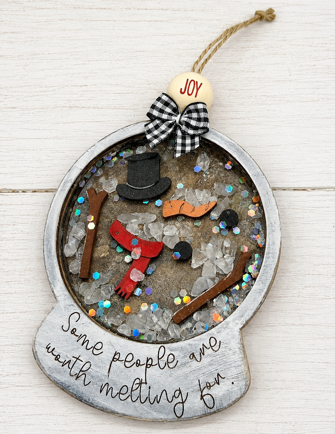 Melting Snowman Shaker Ornament