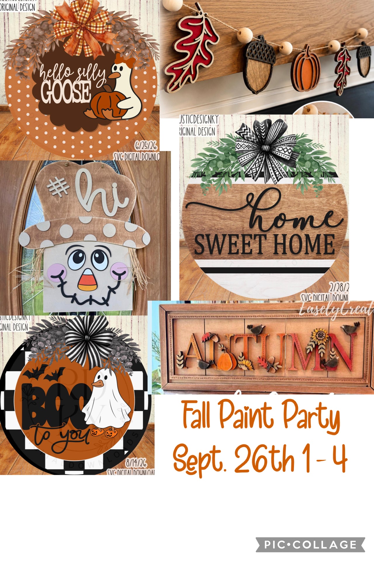 Fall Paint Party Sept 26 1-4pm