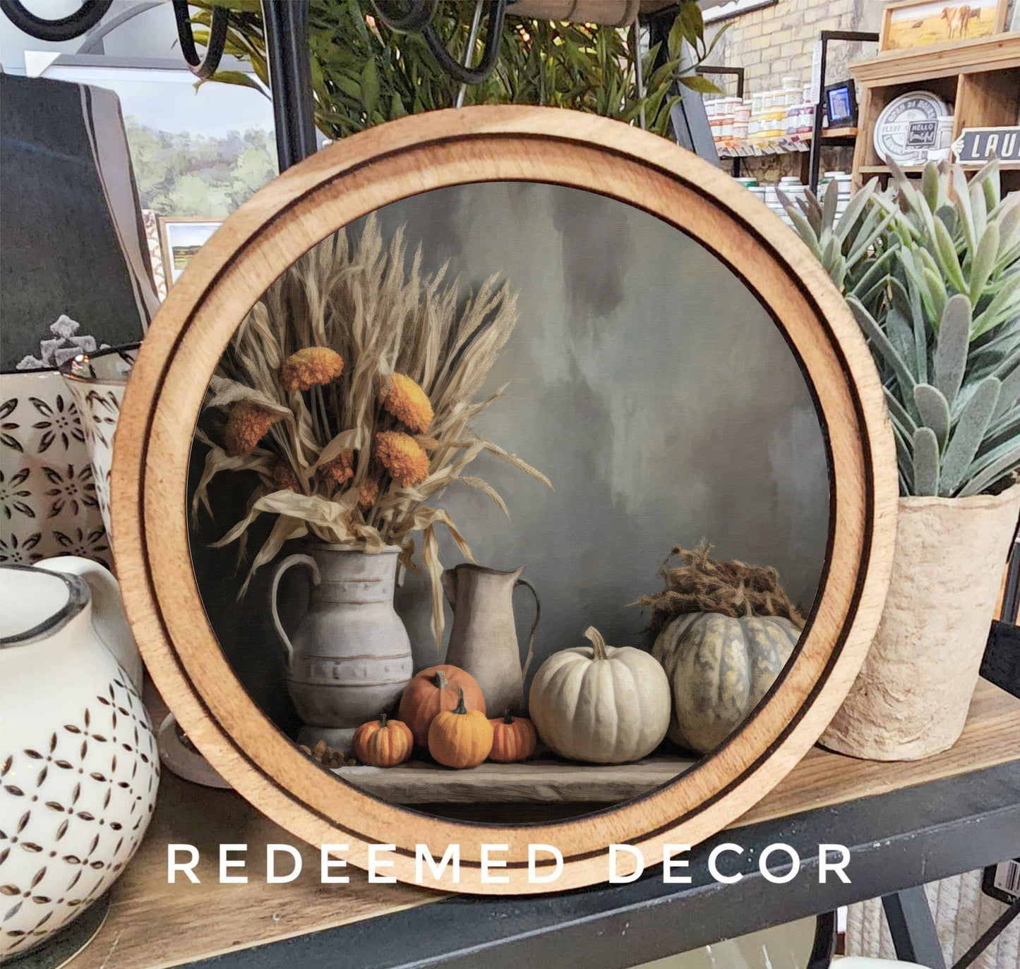 8" Round Fall Table Art