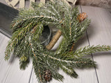 Spruce Faux Snow Pinecone Wreath