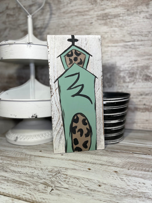 Cheetah Church, Hand Painted- Fall- 5.5"x12