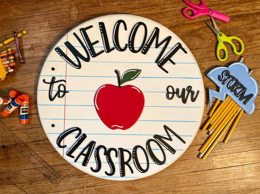 Teacher classroom round door hanger