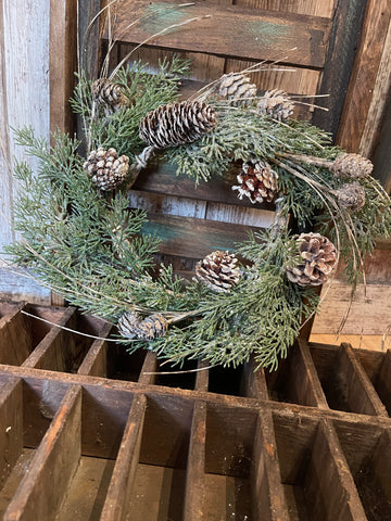 Birch Tipped Cedar Wreath