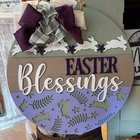 Easter Blessings Bunny Round